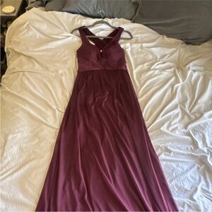 David's Bridal Deep Burgundy Maxi Dress